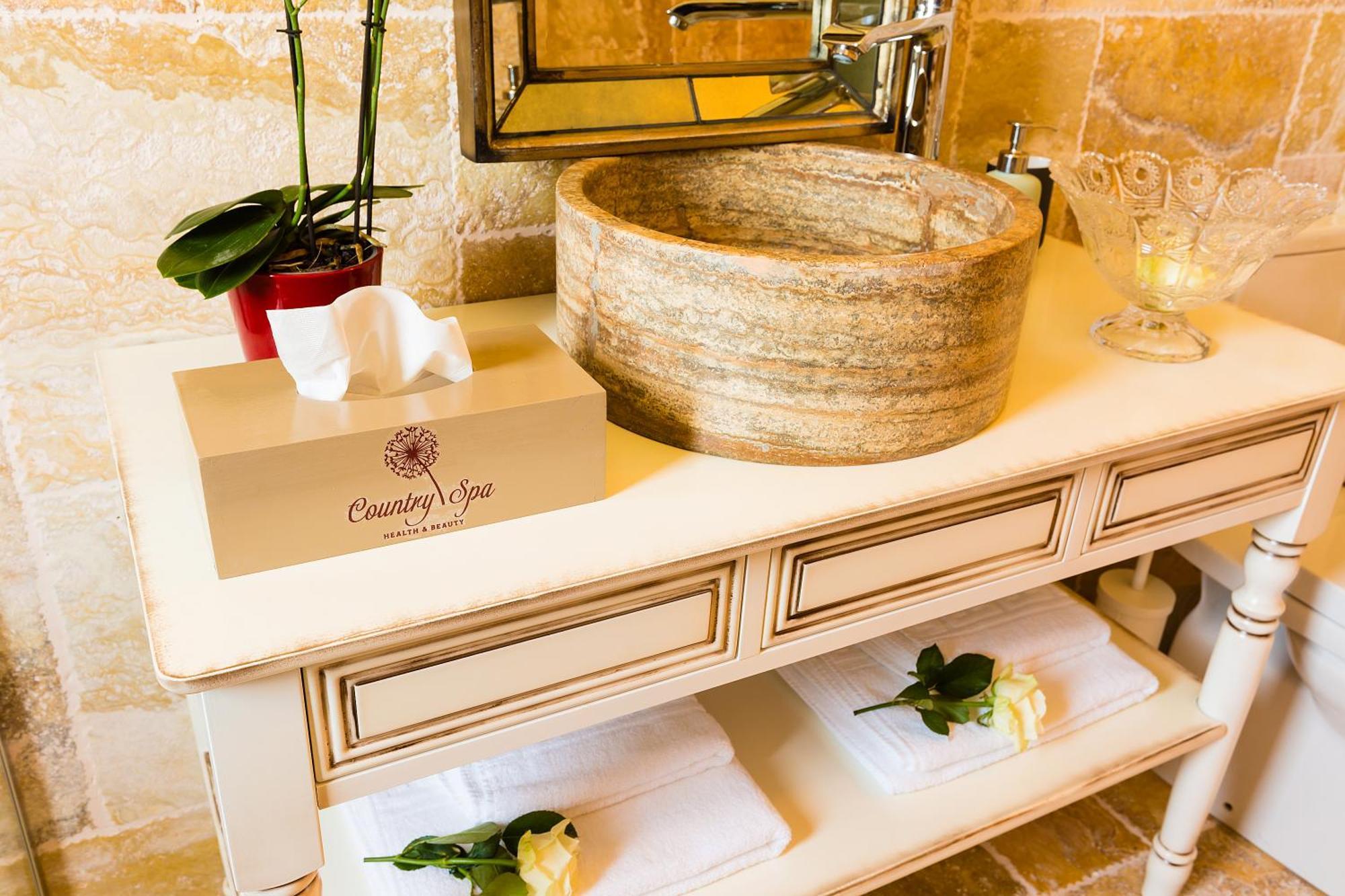 Country Spa Retreat Snagov Bagian luar foto A stone sink